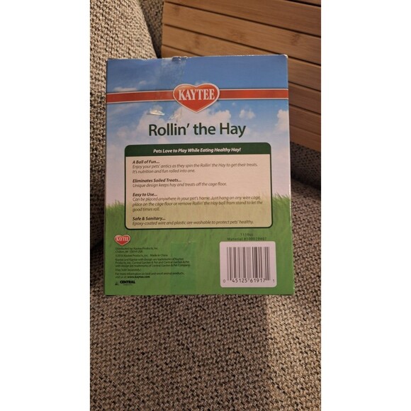 Kaytee Rollin the Hay for Small Animal. Hay Dispenser.  5.62" x 5.62" x 7.31" Ne - Picture 5 of 6